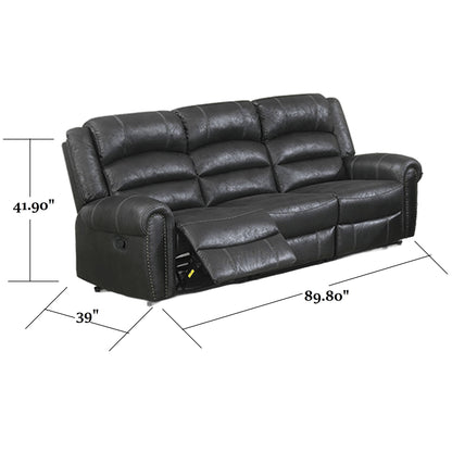 Power Reclining Sofa With Built In USB Port - Black