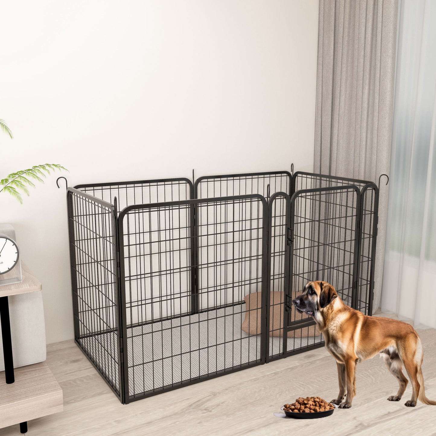 Heavy Duty Metal Playpen With Door, Dog Fence Pet Exercise Pen For Outdoor, Indoor