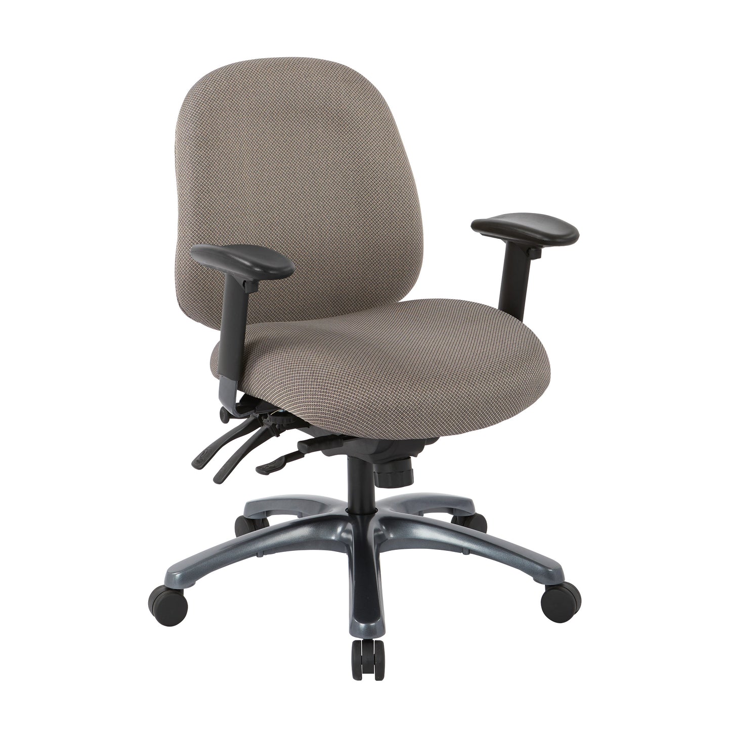 Multi-Function Mid Back Chair with Seat Slider and Titanium Finish Base