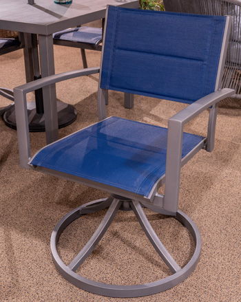 Point Bonita - Sling Swivel Chair (Set of 2) - Blue / Gray