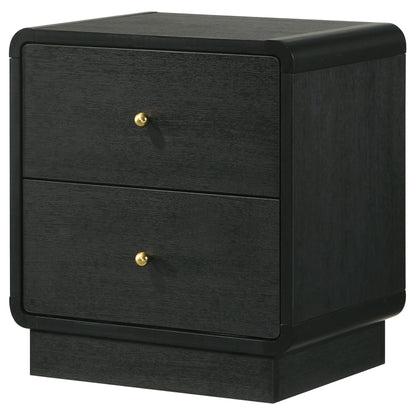 Cavelle - 2-Drawer Nightstand Bedside Table - Black