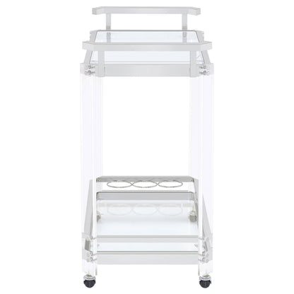 Kempton - 2 Tier Bar Cart - Chrome