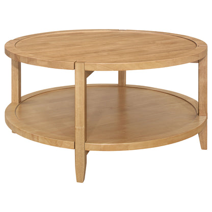 Camillo - Round Solid Wood Coffee Table - Maple