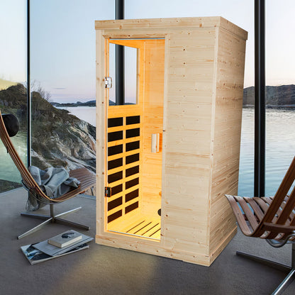 Single Person Spruce Far Infrared Sauna Hair - Natural