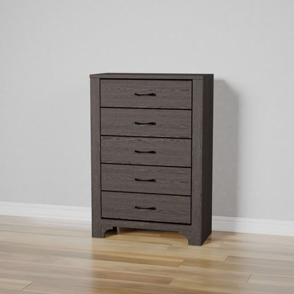 5 Drawer Dresser - Gray / Brown