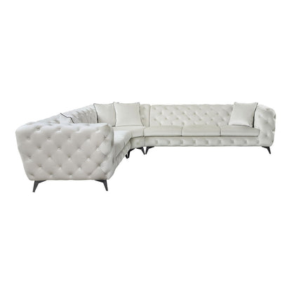 Atronia - Sectional Sofa With 4 Pillows - Beige