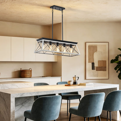 Chandelier Pendant Light For Dining Room Kitchen, 5 Light Fixture With Adjustable Height