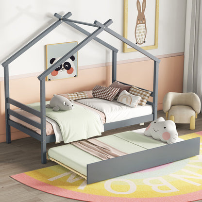 House-Shaped Bed With Trundle