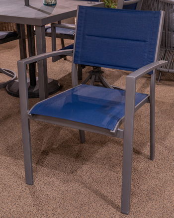 Point Bonita - Sling Arm Chair (Set of 4) - Blue / Gray