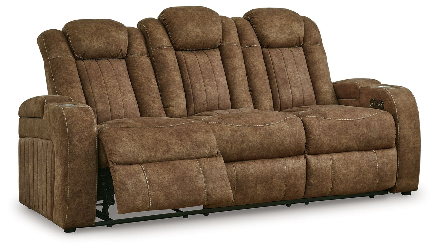 Wolfridge - Brindle - Power Reclining Sofa With Adj Headrest