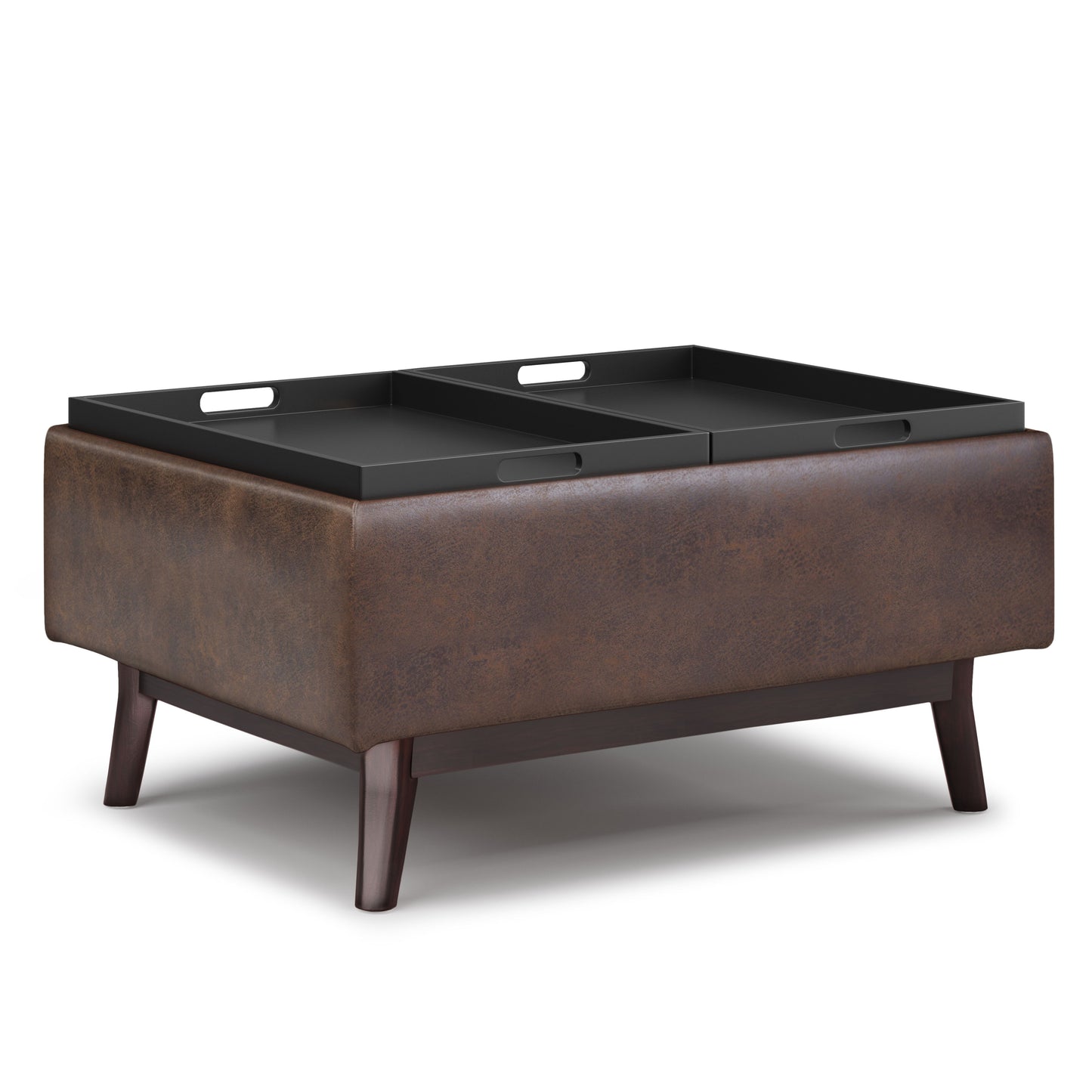 Owen - Tray Top Small Coffee Table Upholstered Storage Ottoman