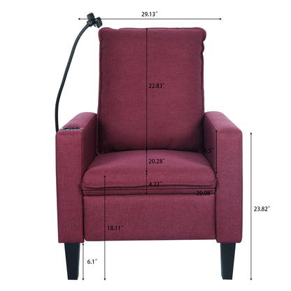 Recliner Chairs For Adults, Adjustable Recliner Sofa With Mobile Phone Holder & Cup Holder, Modern Reclining Chairs Fabric Push Back Recliner Chairs For Living Room, Bedroom