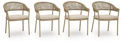 Ocean Park - Arm Chair With Cushion (Set of 4) - Beige