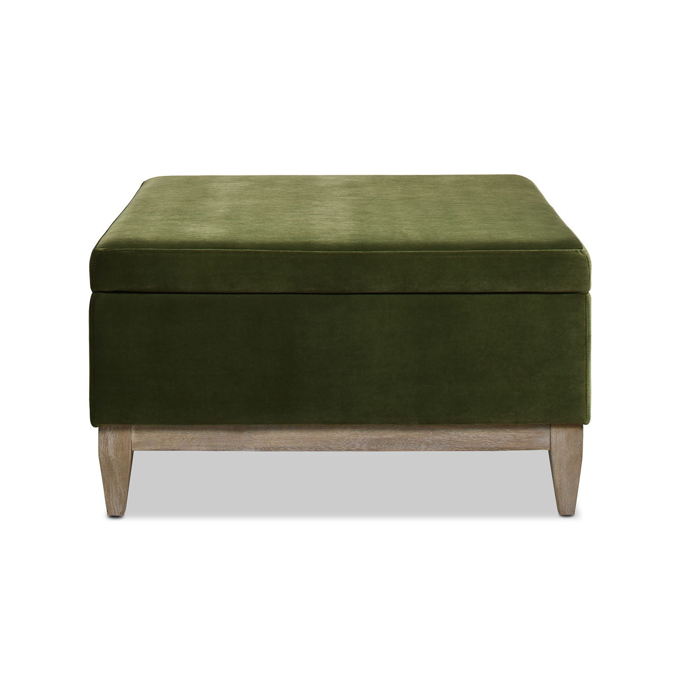 Knox - Square Storage Cocktail Ottoman - Olive Green