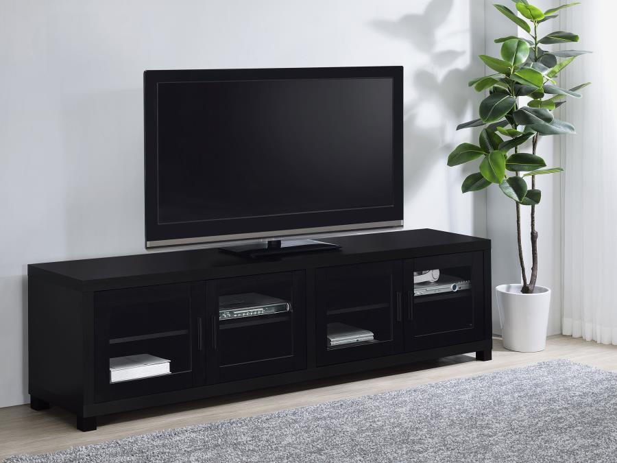 Jupiter - 4 Door Engineered Wood TV Stand - Black