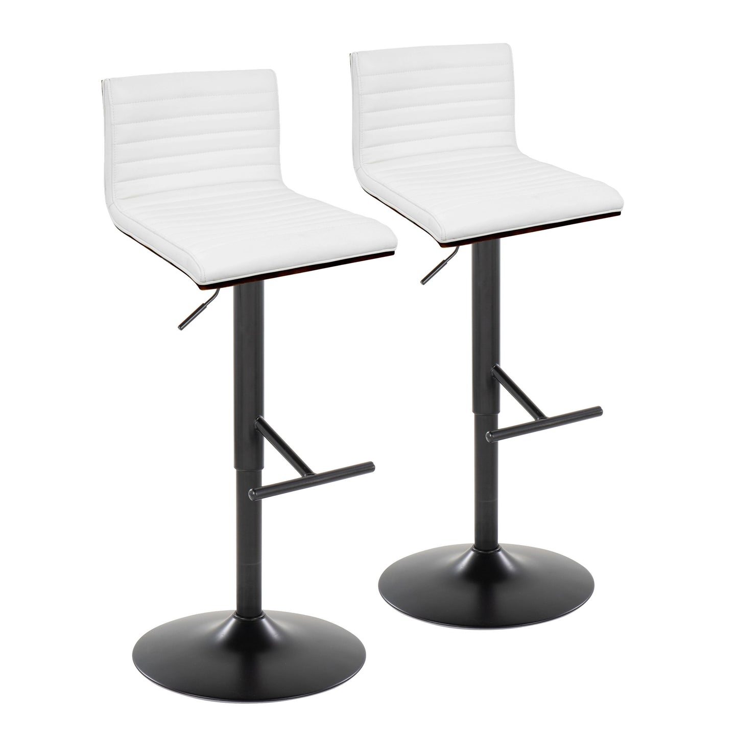 Mason - Contemporary Adjustable Barstool With Swivel With Straight T Footrest (Set of 2)