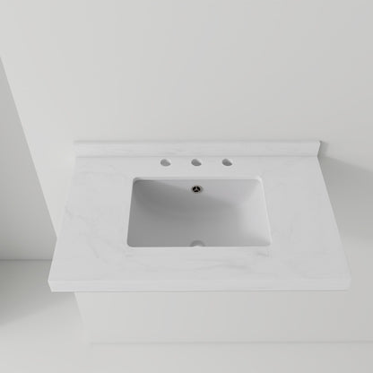 Basin Sink, 0.6" Ultra Thin Profile, Triple Faucet Holes, Sink Only