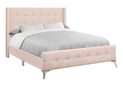 Queen Size Bed Upholstered - Pink