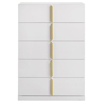 Lauryn - 5 Drawer Bedroom Chest - Gloss White