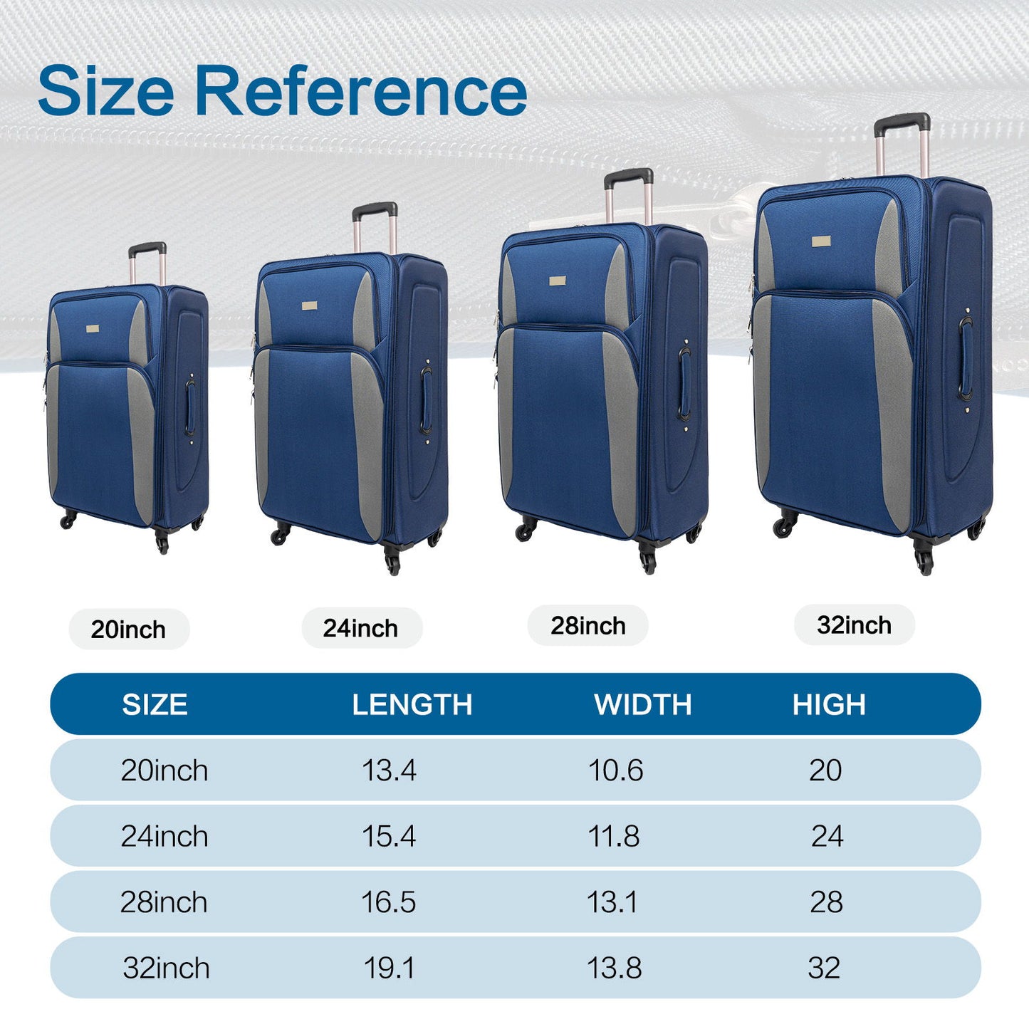4 Piece Set Softshell Luggage