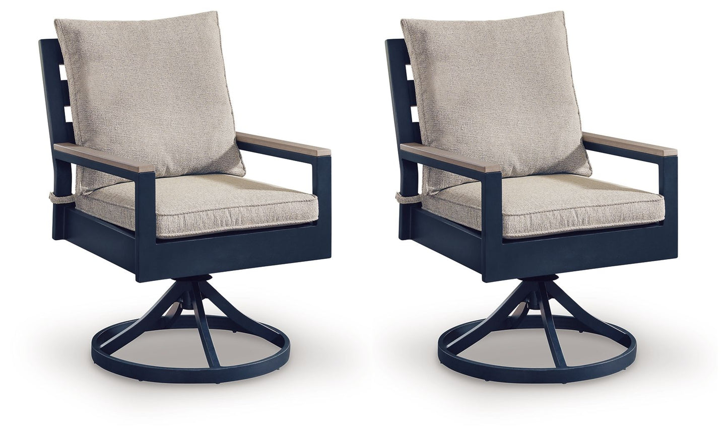 Mabry Shores - Swivel Chair With Cushion (Set of 2) - Blue