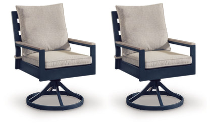 Mabry Shores - Swivel Chair With Cushion (Set of 2) - Blue