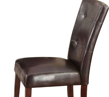 Britney - Synthetic Leather Side Chair (Set of 2) - Brown / Walnut