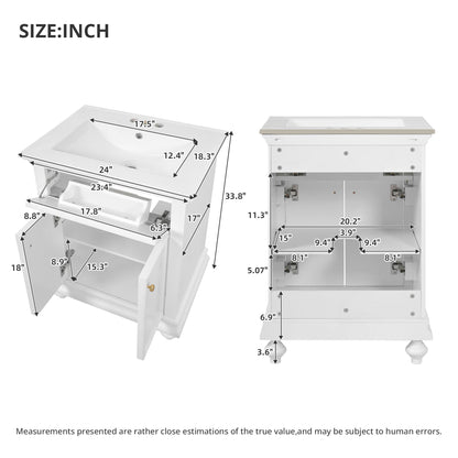Modern Bathroom Vanity With Tip-Out Drawer And Soft-Close Hinges