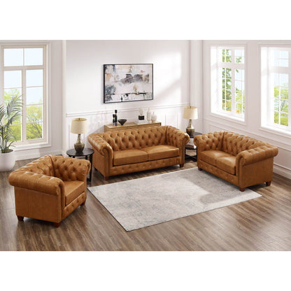 Kingston - Waxy Pull Up Leather Loveseat - Brown