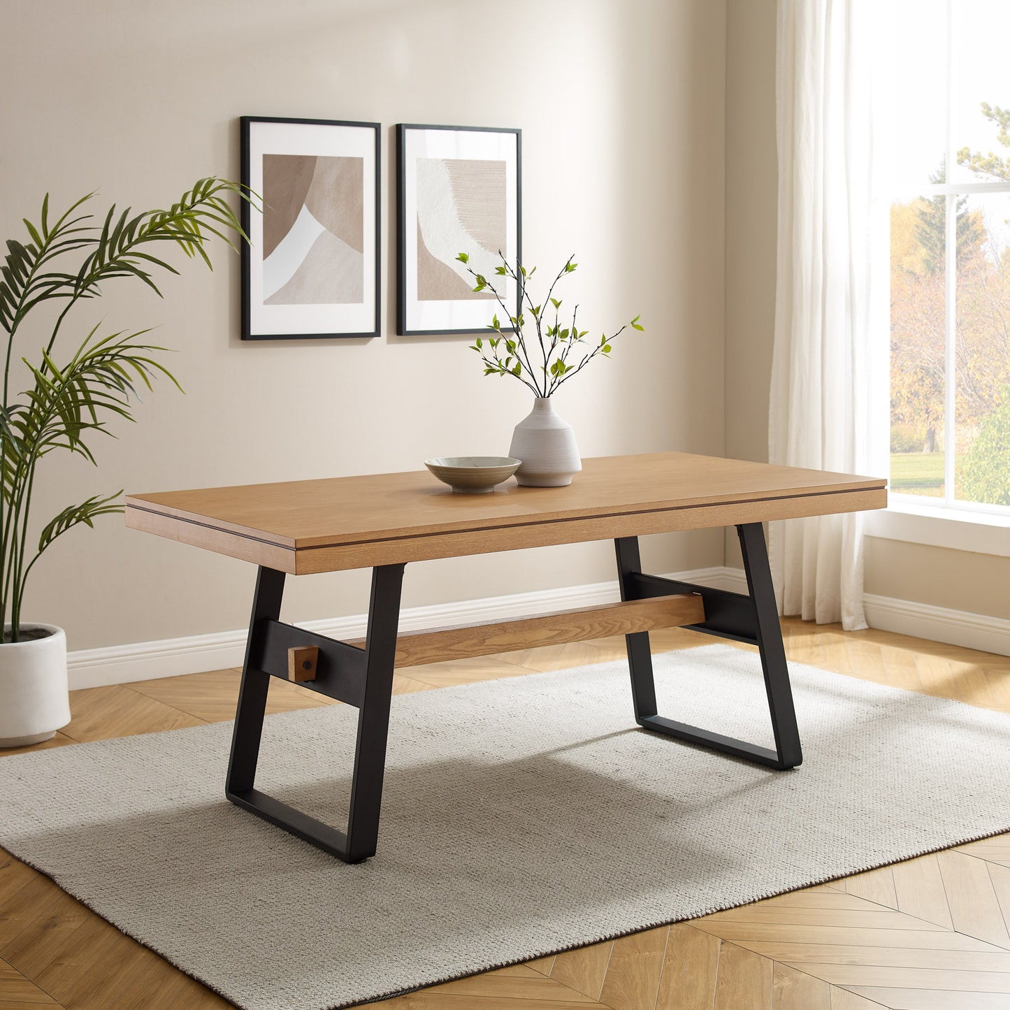 Modern Industrial Large Dining Table