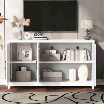 TV Stand For TVs Up To 65", Modern Entertainment Center Media Console Cabinet With 2 Spacious Storage Space