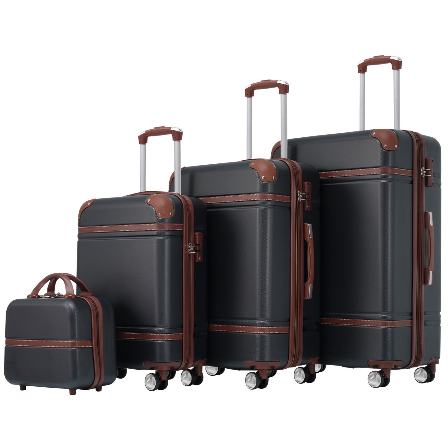 Hardshell Luggage Sets 4 Pieces 20" / 24" / 28" Luggages And Cosmetic Case Spinner Suitcase With Tsa Lock Lightweight