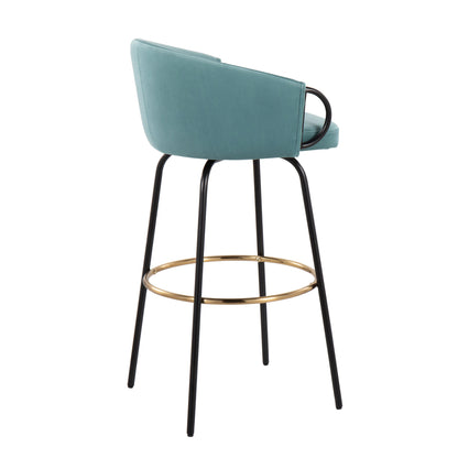 Claire - Contemporary / Glam Barstool With Footrest (Set of 2)