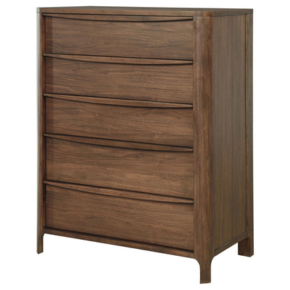 Maderia - 5-Drawer Chest Of Drawers - Walnut