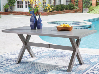 Dillon Beach - Rectangular Dining Table With Umbrella Option - Gray