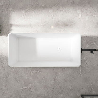 Freestandingn And Solid Surface, Soaking Bathtub For Bathroom - Matte White