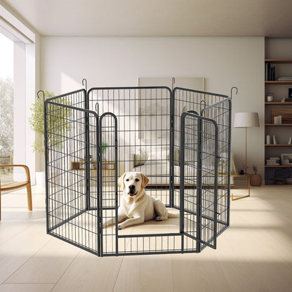 Heavy Duty Metal Playpen With Door, Dog Fence Pet Exercise Pen