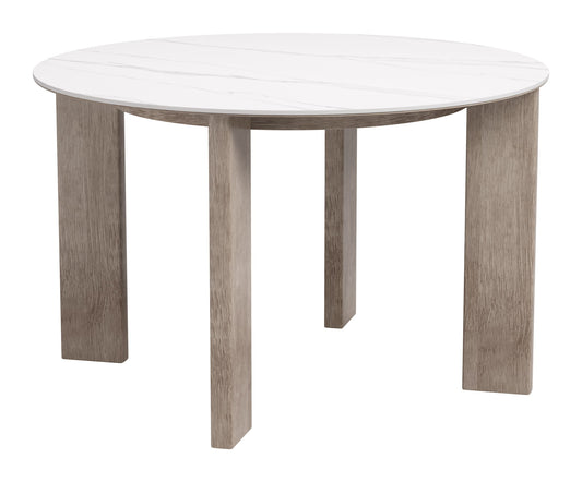 Oceanveil - Round Dining Table - White / Light Brown