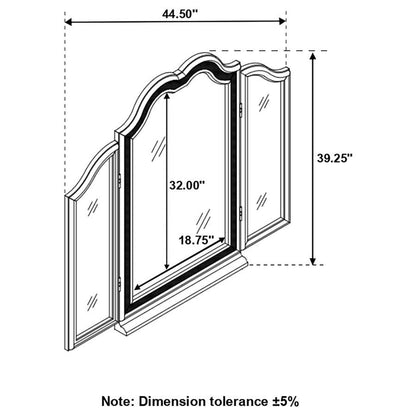 Evangeline - Tri-Fold Vanity Mirror - Silver Oak