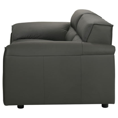 Buxton - Top Grain Leather Upholstered Loveseat
