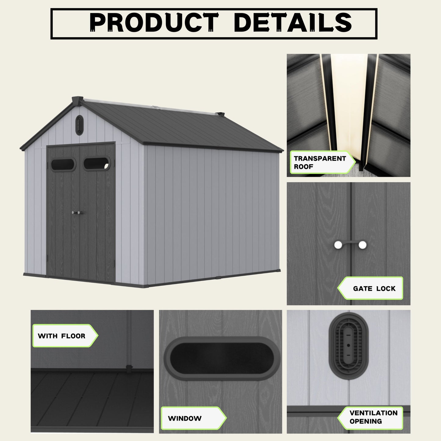 Plastic Storage Shed For Backyard Garden Big Spire Tool Storage