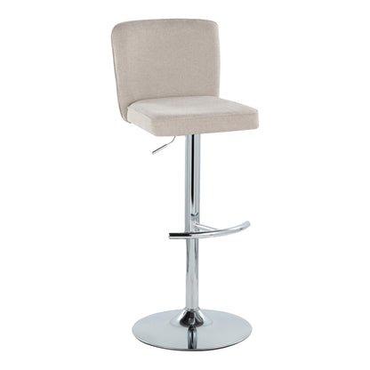 Henry - Contemporary Adjustable Barstool With Swivel & Rounded T Footrest (Set of 2)