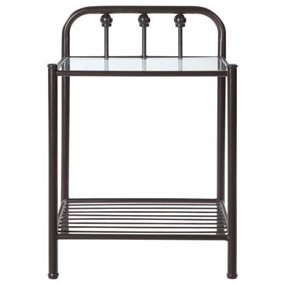 Livingston - Metal 1-Shelf Nightstand - Dark Bronze