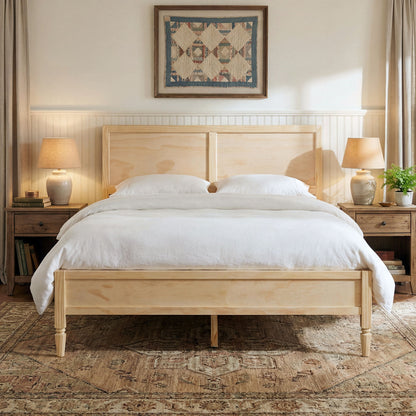 Classic Platform Bed Frame With Panel Headboard