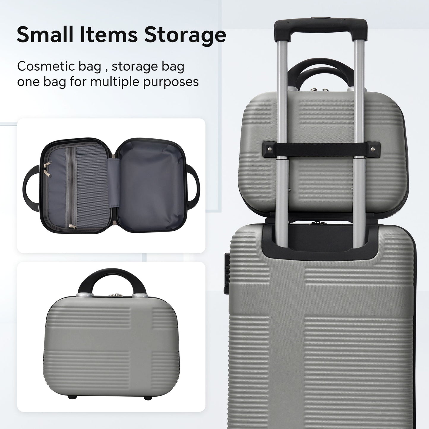 Luggage 4 Piece Set With Spinner Wheels, Hardshell Lightweight Suitcase With Tsa Lock, Checked Luggage