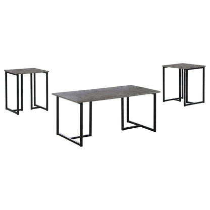 3 Piece Occasional Set With Smooth Top - Gray