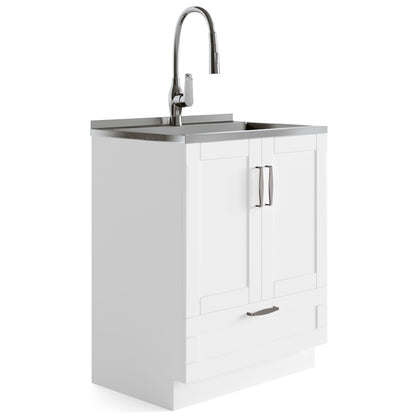 Reed - Deluxe Laundry Cabinet With Pull-Out Faucet And Stainless Steel Sink