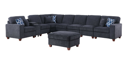 Lily - Sectional Sofa With Ottoman - Black