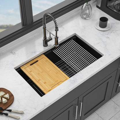 Quartz Kitchen Sink, Granite Composite Workstation Undermount