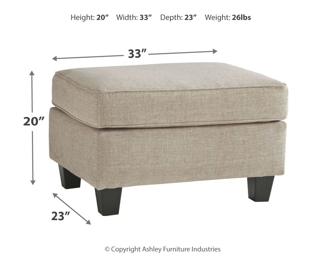 Abney - Driftwood - Ottoman